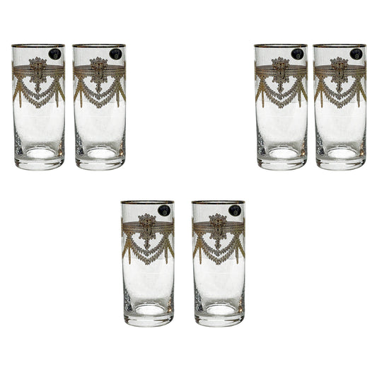 Bohemia Crystal - Highball Glass Set 6 Pcs - Gold