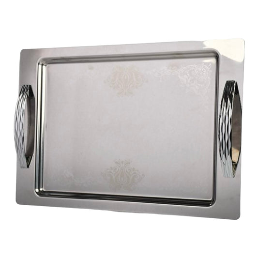 Rectangular Tray With Handles - Silver