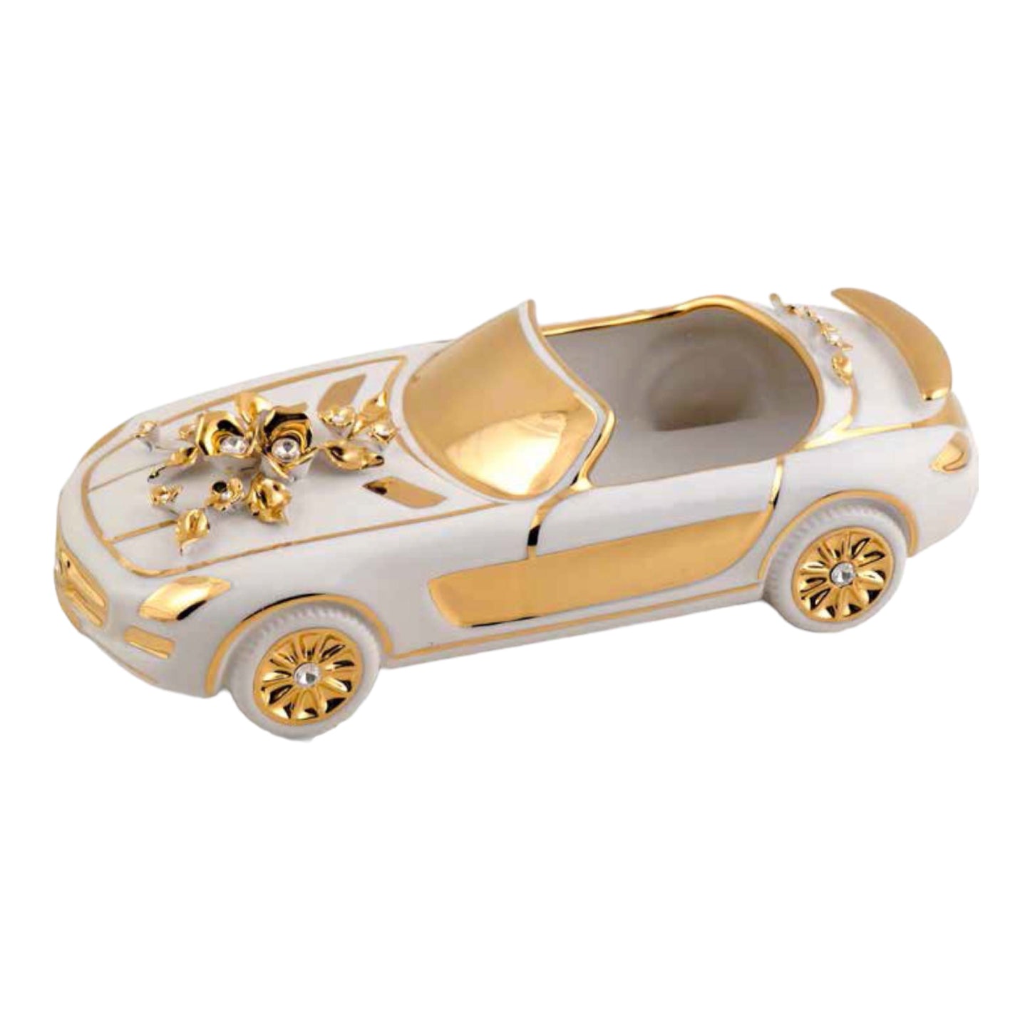 BC Limoge - Car Antique - White&Gold - 31x12.5 cm