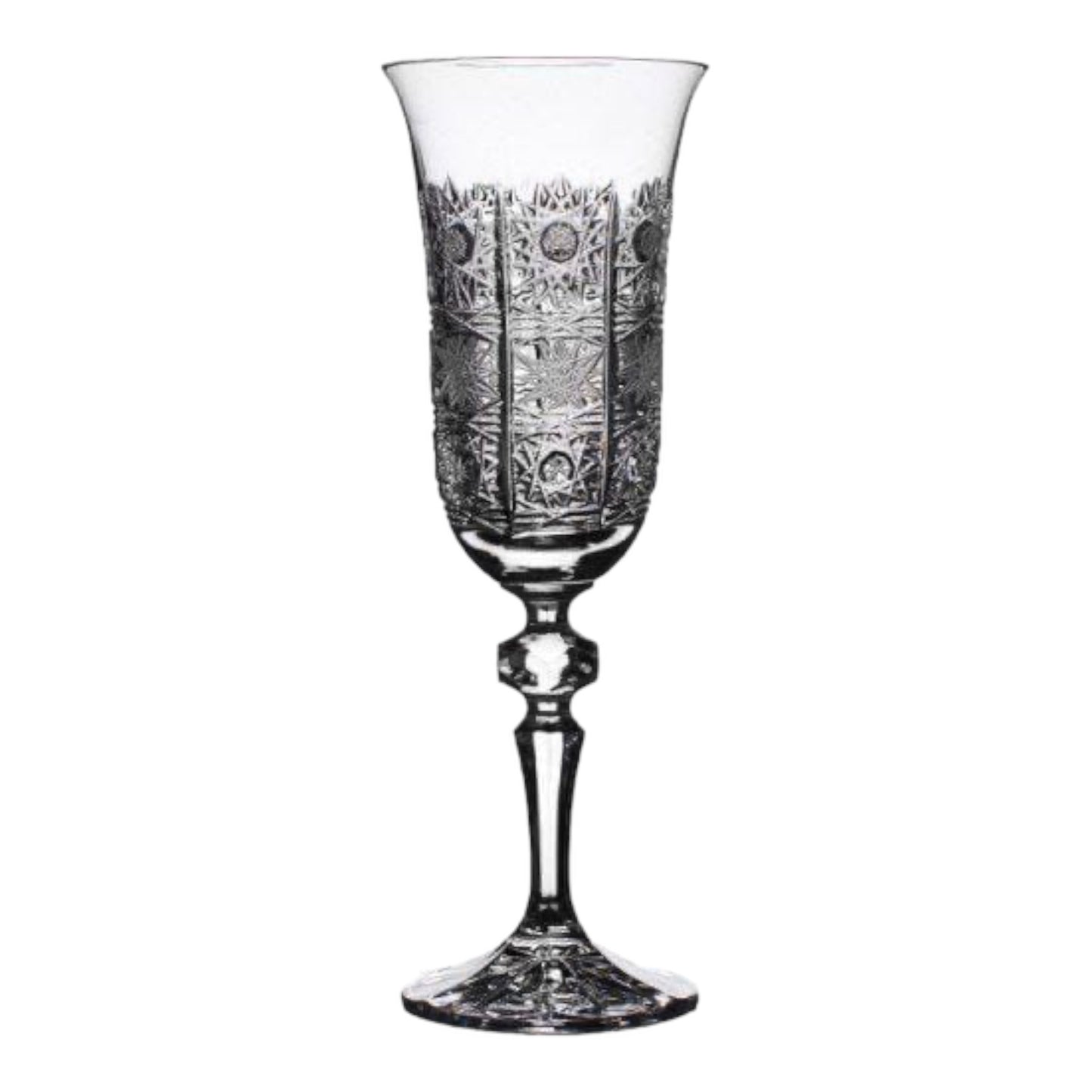 Bohemia Crystal - Flute Glass Handcut Set 6 Pcs