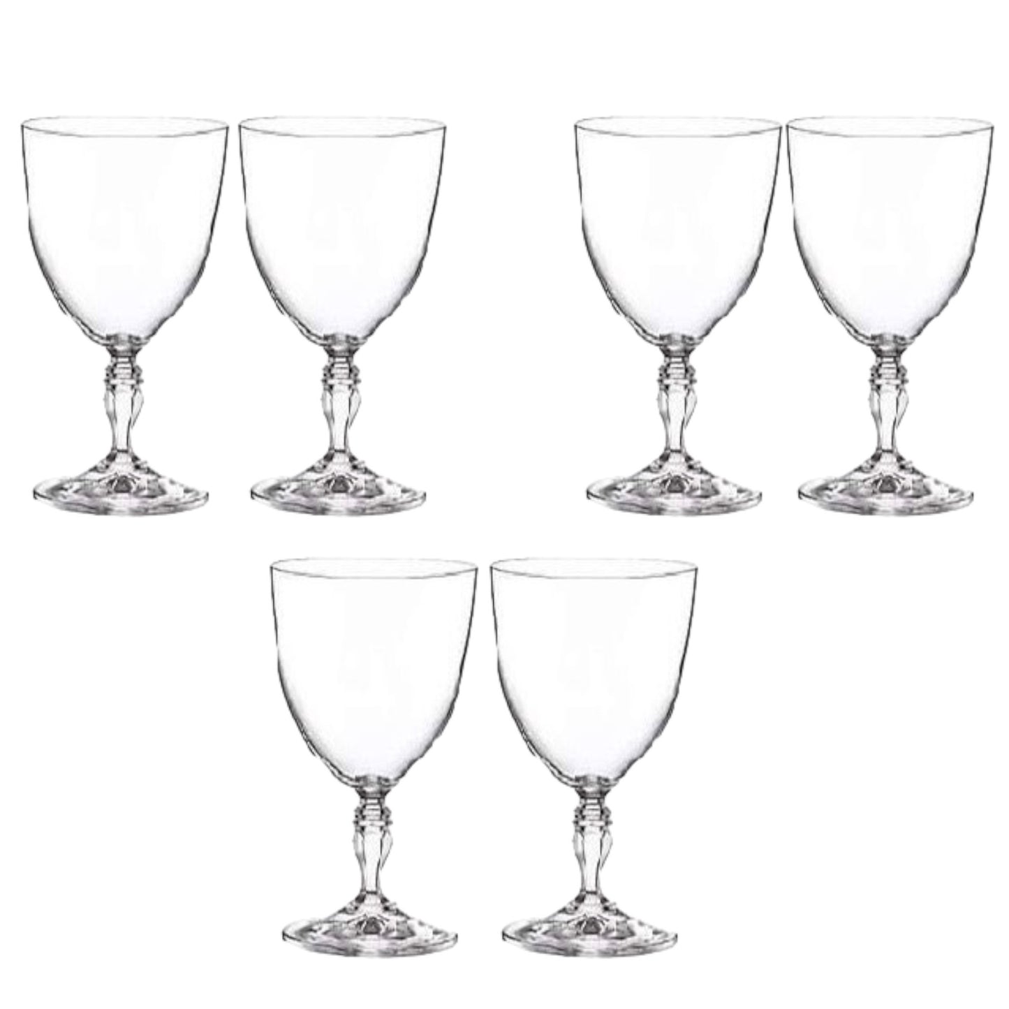 Bohemia Crystal - Goblet Glass Set 6 Pcs