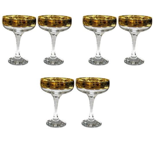 Bohemia Crystal - Cocktail Glass Set 6 Pcs - Gold