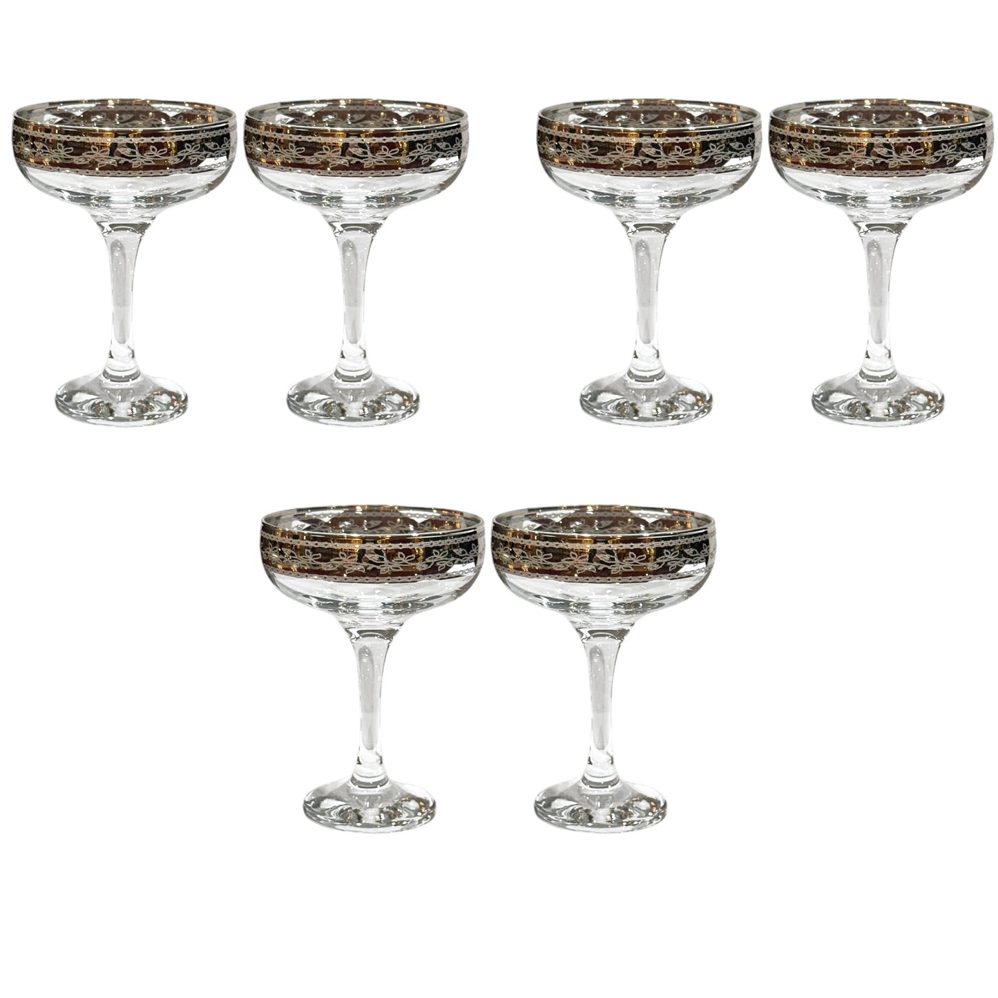 Bohemia Crystal - Cocktail Glass Set 6 Pcs - Silver