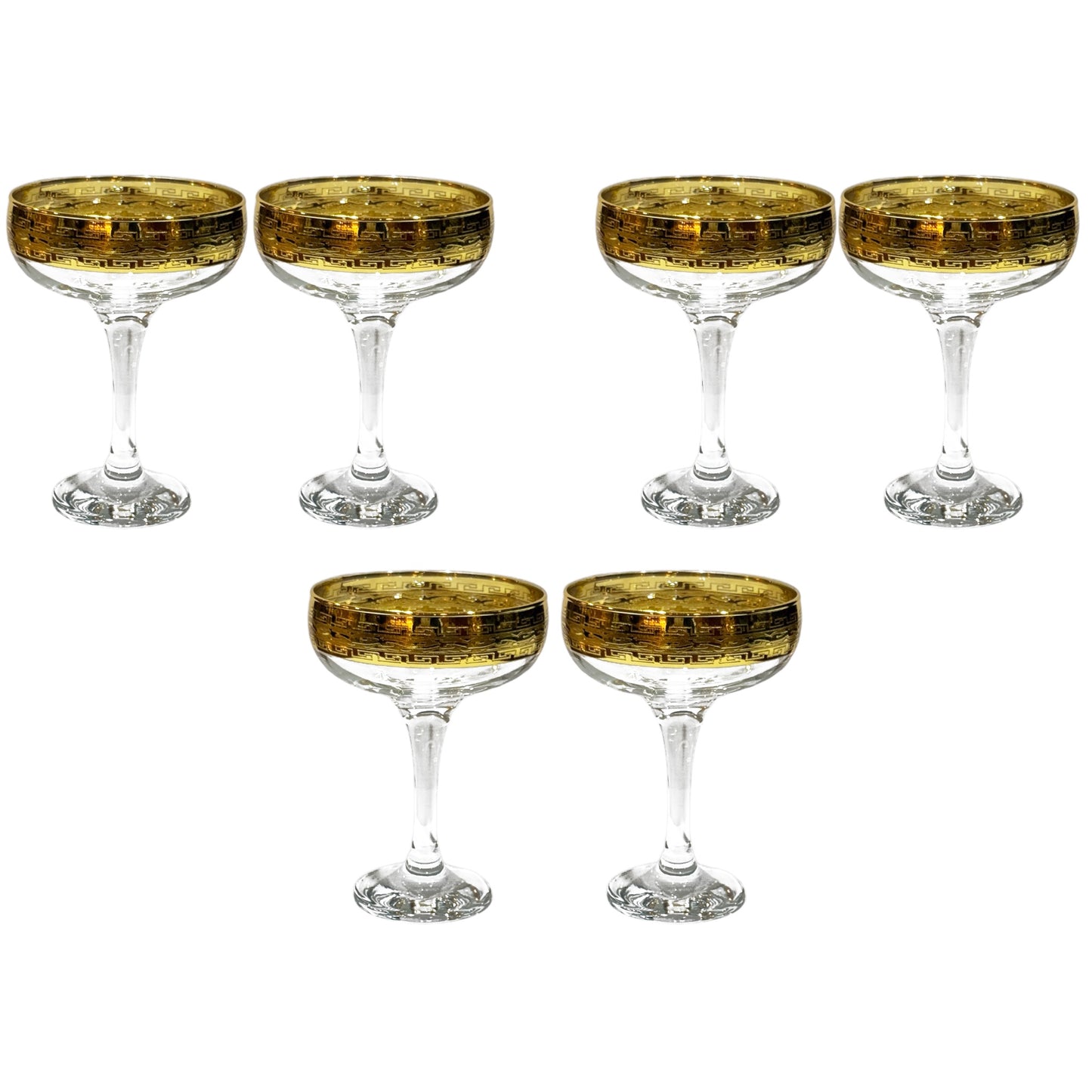 Bohemia Crystal - Cocktail Glass Set 6 Pcs - Gold