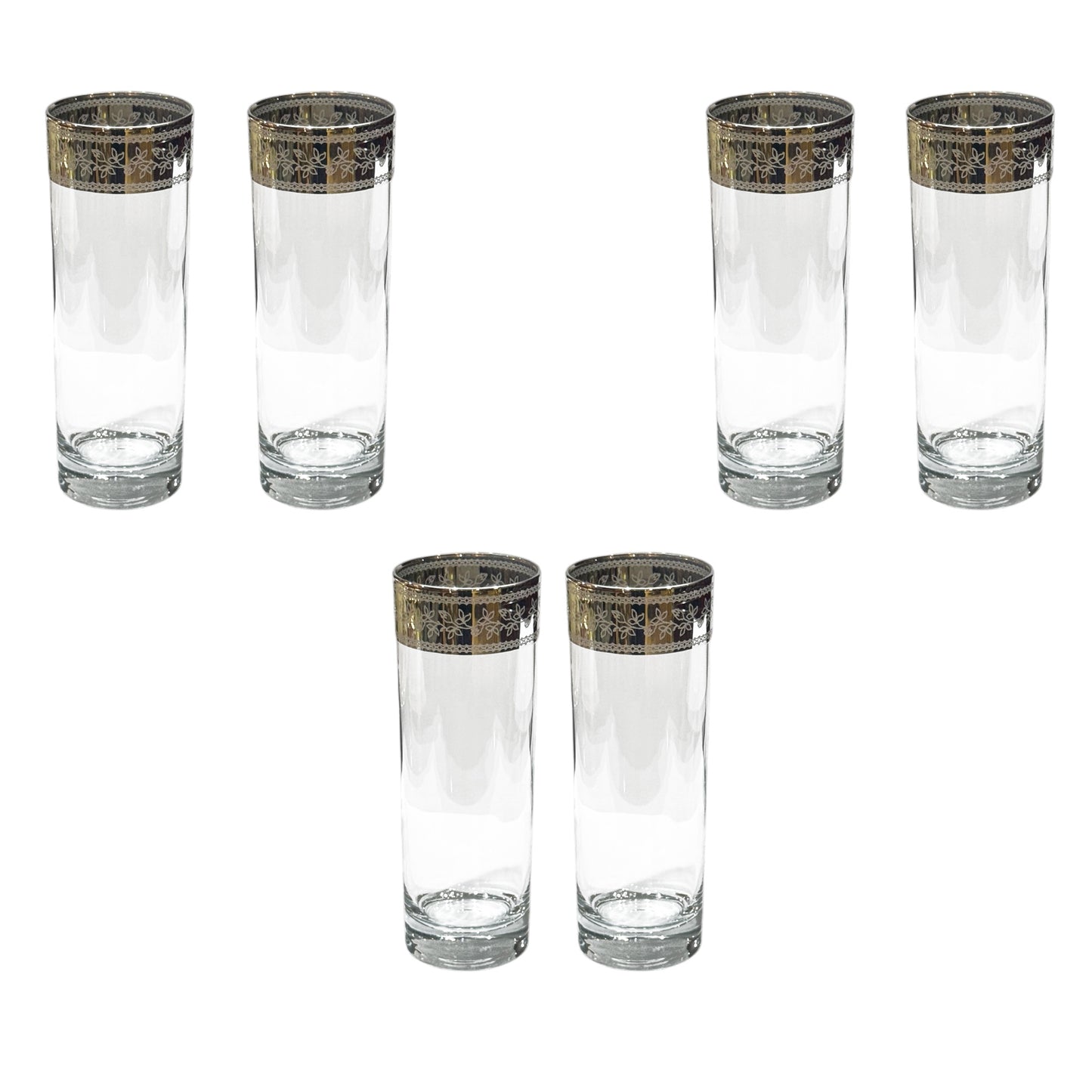 Bohemia Crystal - Highball Glass Set 6 Pcs - Silver