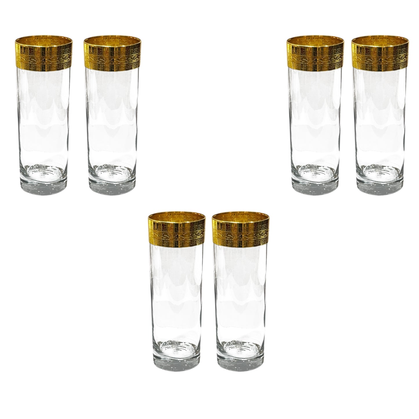 Bohemia crystal - Highball Glass Set 6 Pcs - Gold