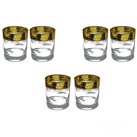 Bohemia Crystal - Tumbler Glass Set 6 Pcs - Gold