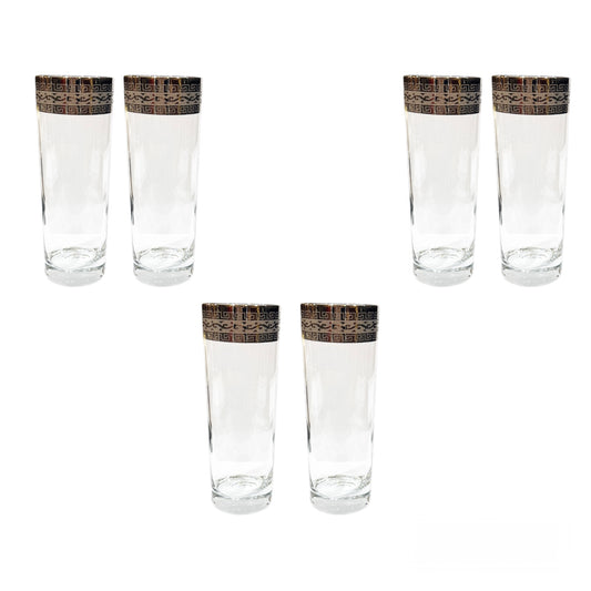 Bohemia Crystal - Highball Glass Set 6 Pcs - Silver