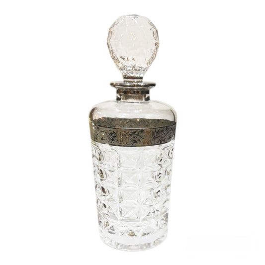 Bohemia Crystal - Diamond Bottle With Cover - Silver