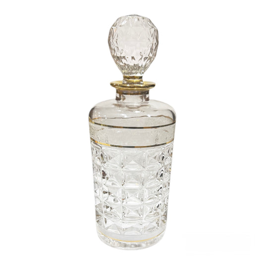 Bohemia Crystal - Diamond Bottle With Cover - Gold