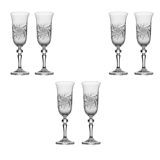 Bohemia Crystal - Flute Glass Set 6 Pieces