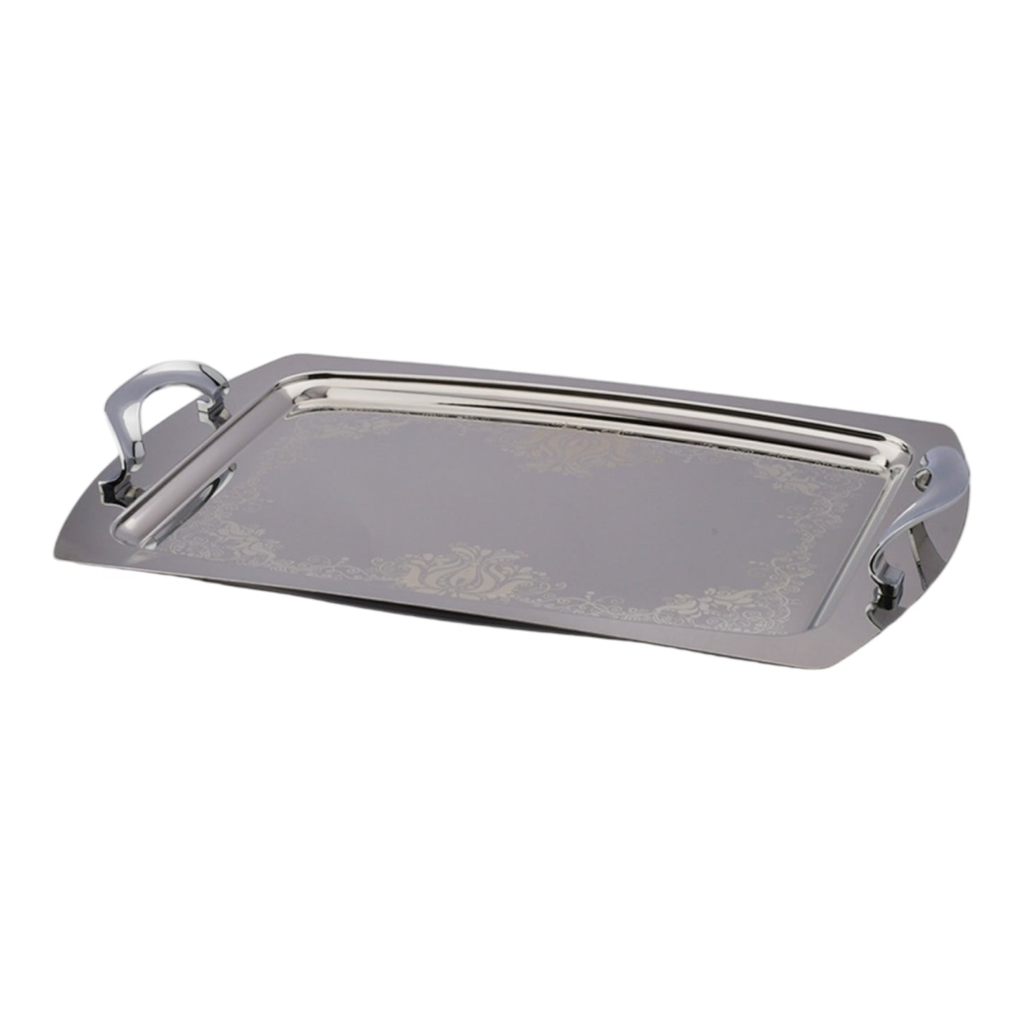 Rectangular Tray With Handles - Silver