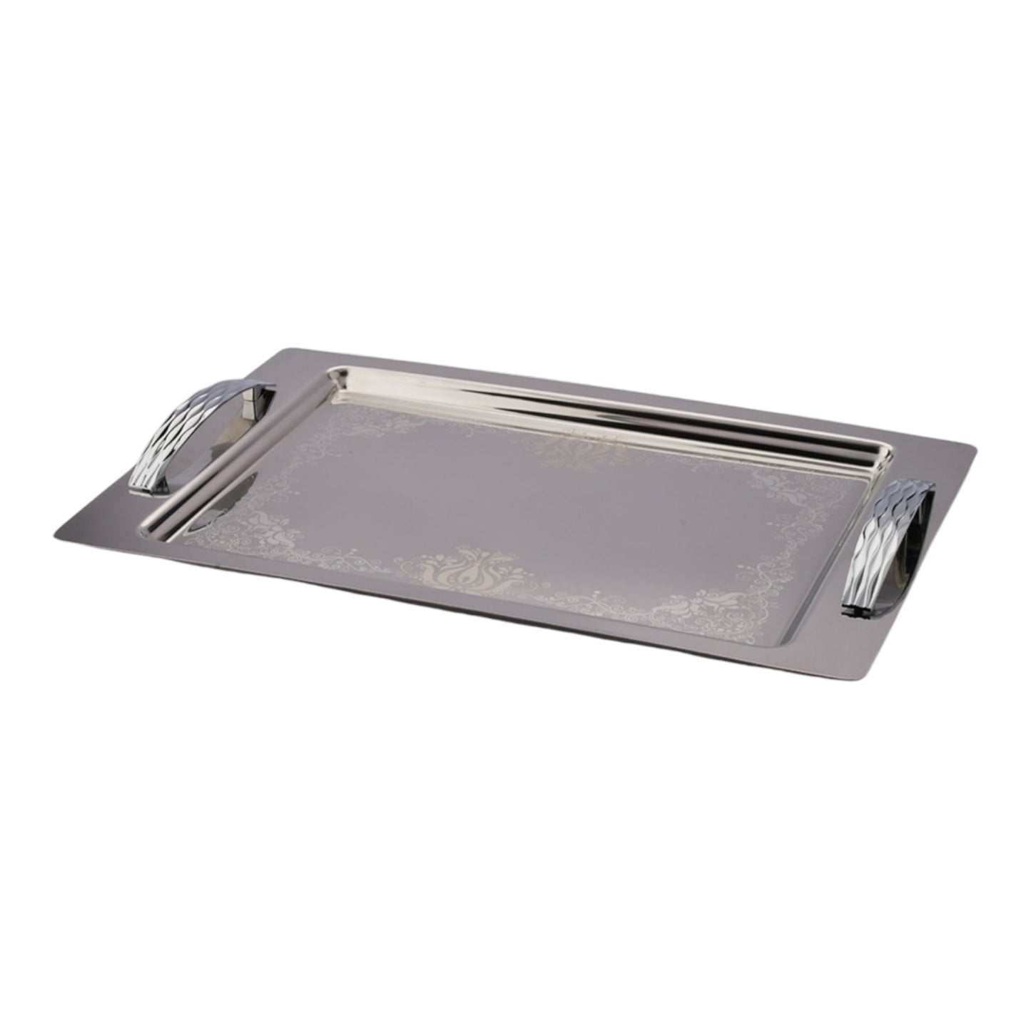 Rectangular Tray With Handles - Silver