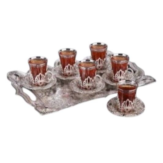 Rectangular Tea Set With Tray (13 Pcs )