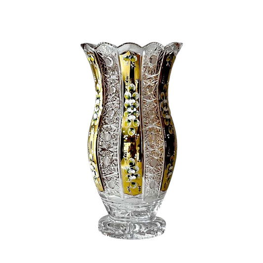 Glamour Bohemia Crystal Vase - Gold - 36cm