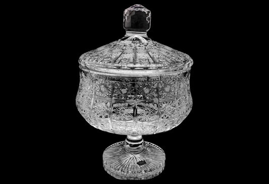 Glamour Bohemia Crystal Bonboniere Handcut With Cover&Base - 27cm