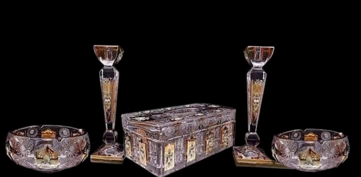Bohemia Crystal - Gift Set 6 Pieces Handcut Gold