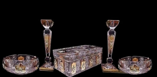 Bohemia Crystal - Gift Set 6 Pieces Handcut Gold