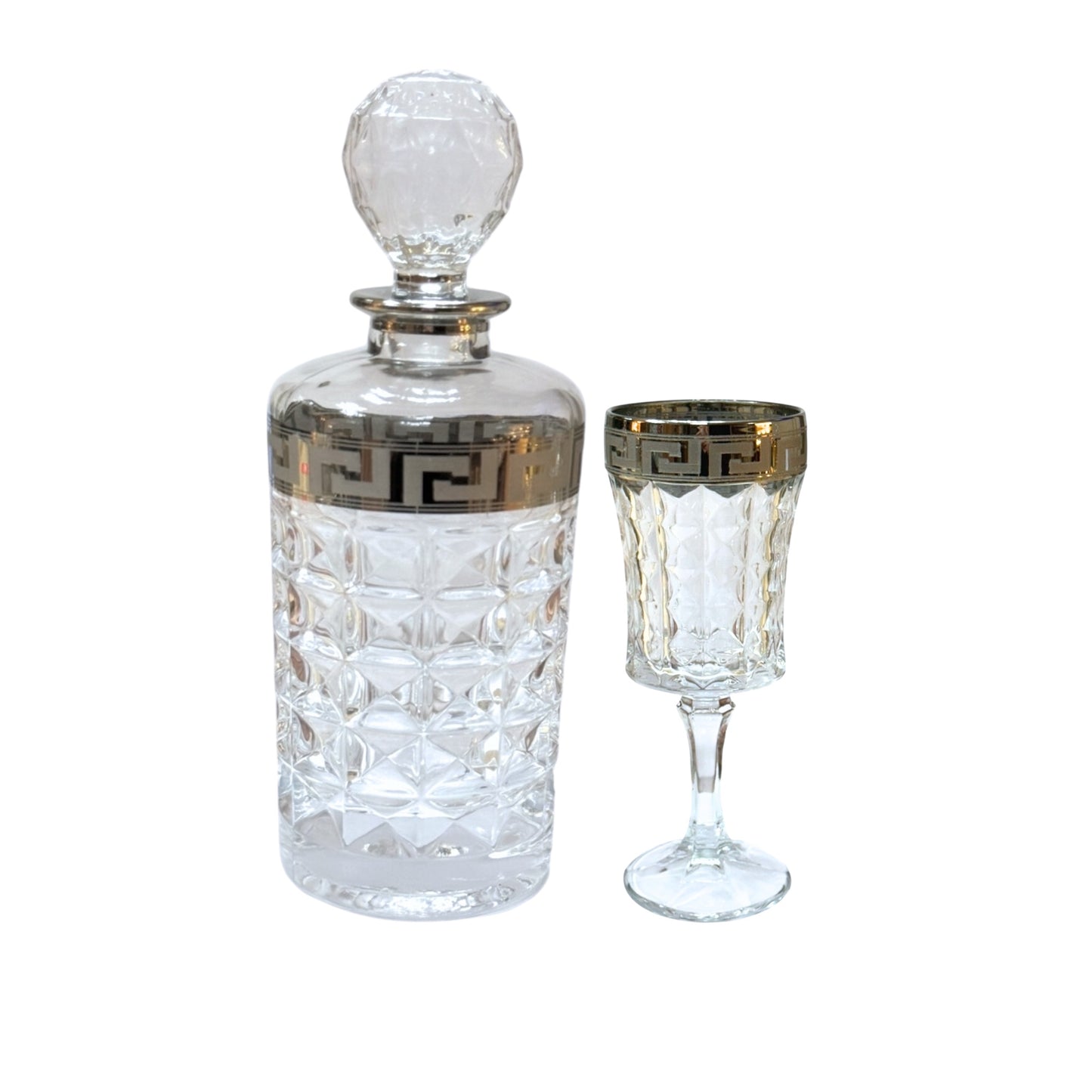 Bohemia Crystal - Diamond Drink Set 7 Pieces - Versace Silver