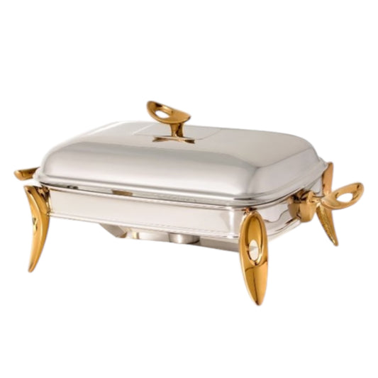Rectangular Food Warmer With Cover & Candle - 2.2L