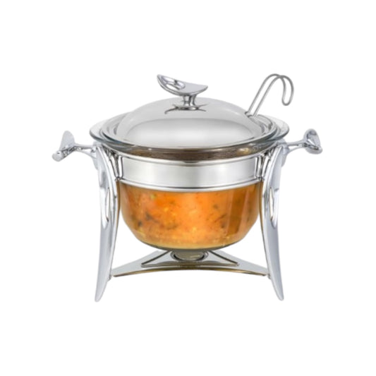 Soup Warmer Serving Dish With Cover & Candle - 4L