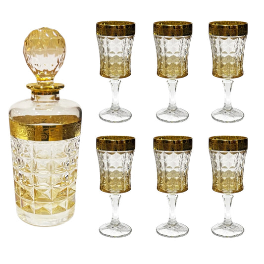 Diamond Drink Set 7 Pieces - Gold