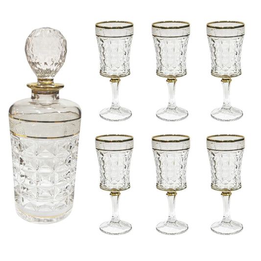 Diamond Drink Set 7 Pieces - Gold