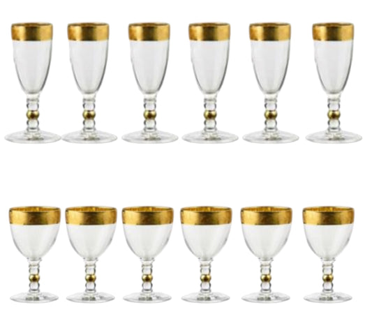 Bohemia Crystal Set 12 Pieces - Gold