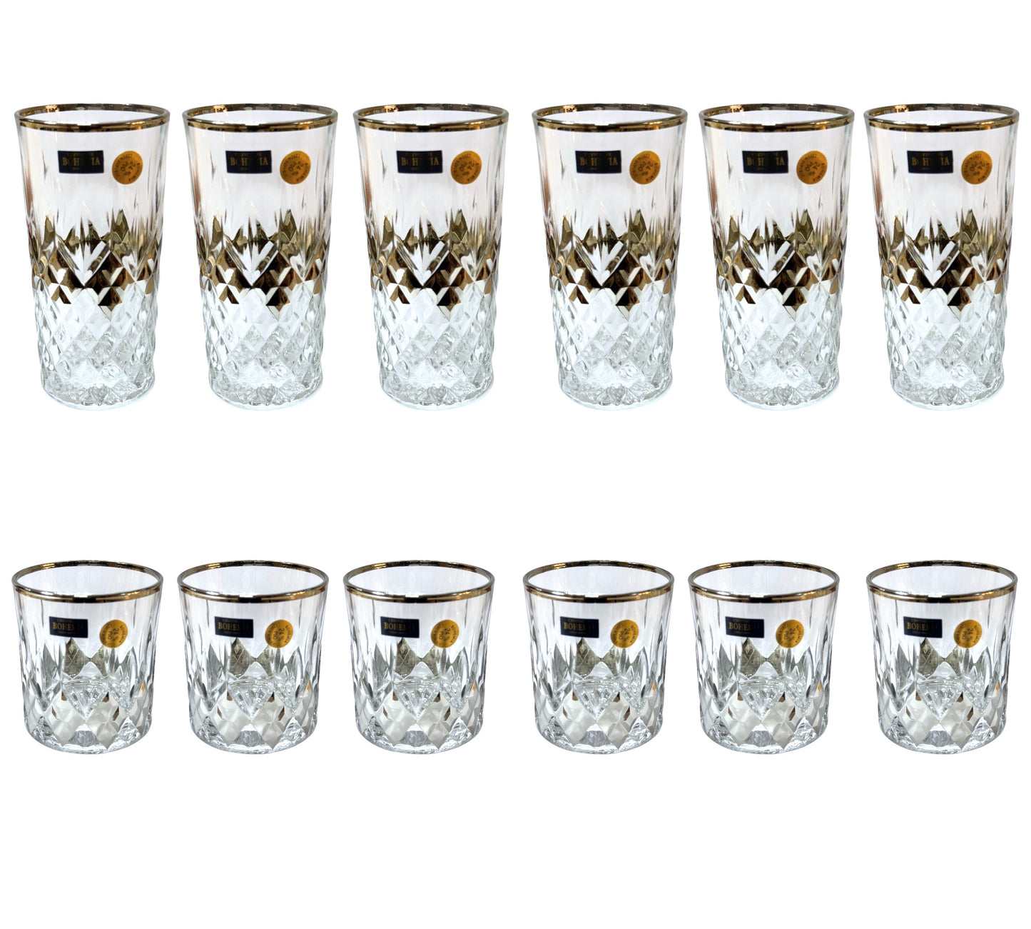 Bohemia Crystal Set 12 Pieces - Silver