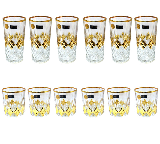 Bohemia Crysal Set 12 Pieces - Gold