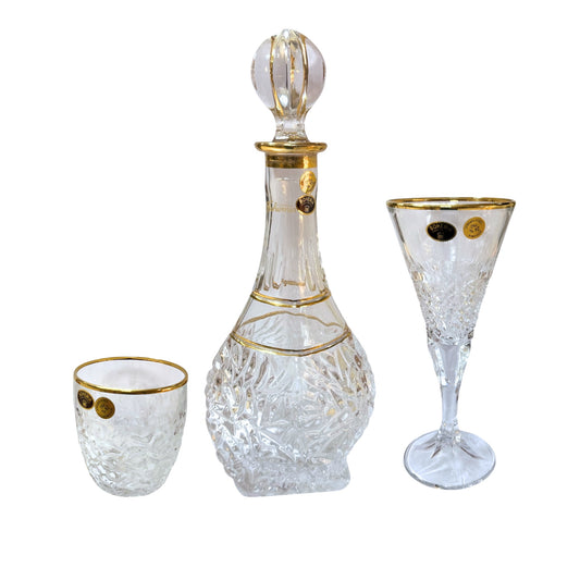 Bohemia Crystal Drink Set 13 Pieces - Gold