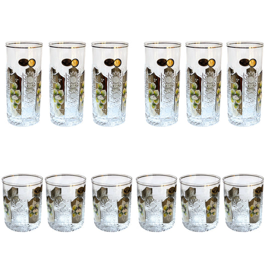 Bohemia Crystal Set 12 Pieces - Handcut Silver