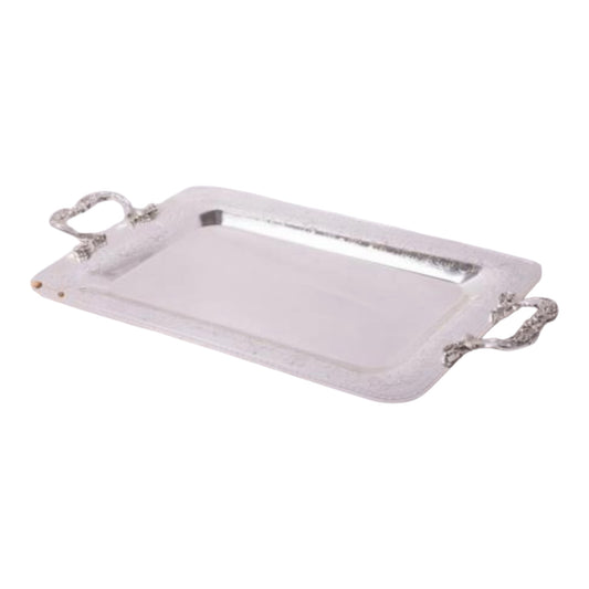 Rectangular Tray With Handles - Silver
