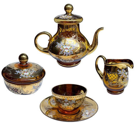 Tea Set Murano 17 pieces- Gold