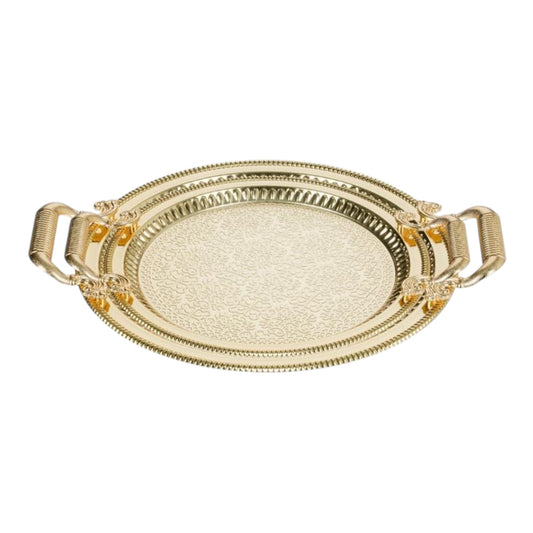 2 Oval Tray With Handles - Gold