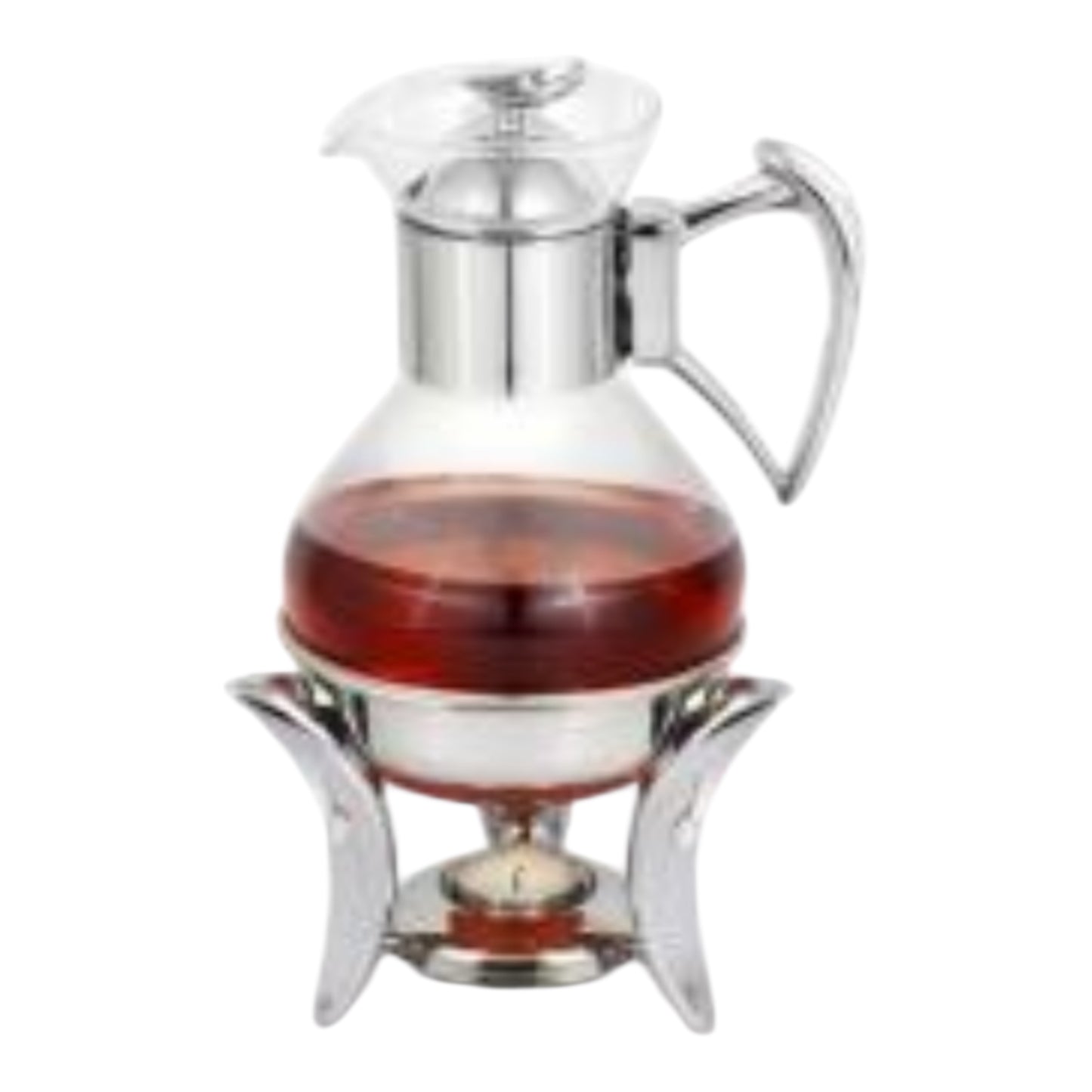 Royal Alferdo Tea Pot With Cover & Candle - Silver