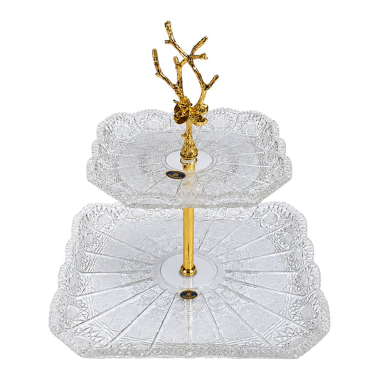 Bohemia Crystal - 2 Tier Cake Stand